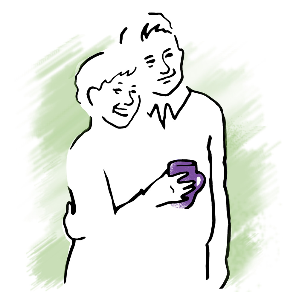 simple illustration of middelaged couple by Jenny Holmlund